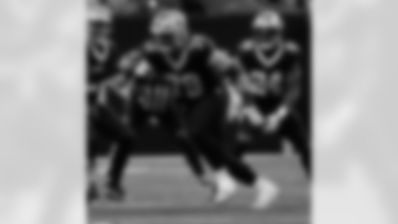 OL Luke Fortner (79) in action during the New Orleans Saints game against the Tampa Bay Buccaneers for Week 8 of the 2025 NFL season on Oct. 26, 2025 at the Caesars Superdome.