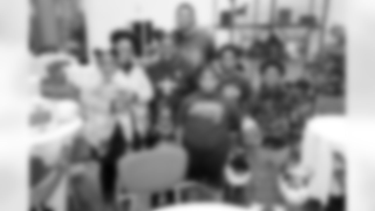 New Orleans Saints safety Johnathan Abram and his Johnathan's Journey For Better Foundation surprised a dozen families with turkeys and Thanksgiving sides at Columbia Parc's community clubhouse in New Orleans on Tuesday, Nov. 21, 2023.