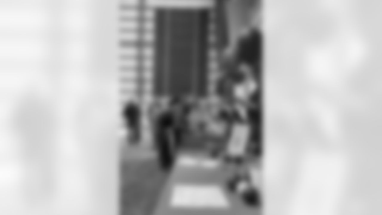 New Orleans Saints owner Gayle Benson and legend Pat Swilling joined volunteers from Entergy and the American Red Cross to assemble care packages for military members as part of the NFL's Salute to Service month on Tuesday, Nov. 11, 2025.