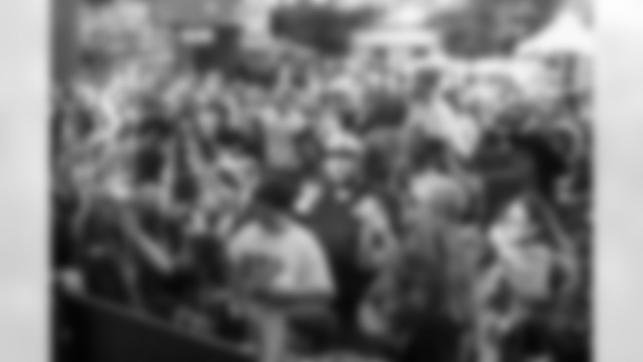 New Orleans Saints fans enjoyed the Week 16 entertainment in Champions Square ahead of the game against the New York Jets during the 2025 NFL season on Dec. 21, 2025.