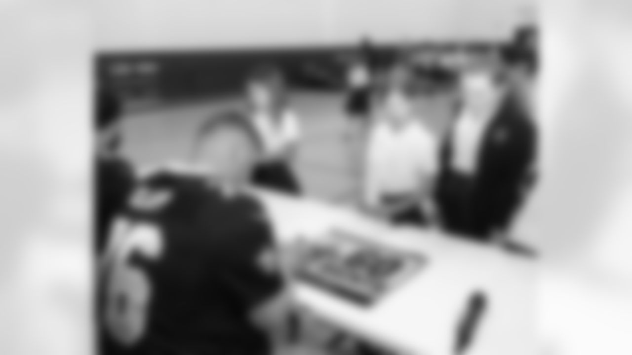 New Orleans Saints players Tyler Shough, Dillon Radunz, Treyton Welch, Will Clapp, and Erik McCoy visited St. Pius Elementary, spending the afternoon answering student questions and signing autographs on Tuesday, Nov. 18, 2025.