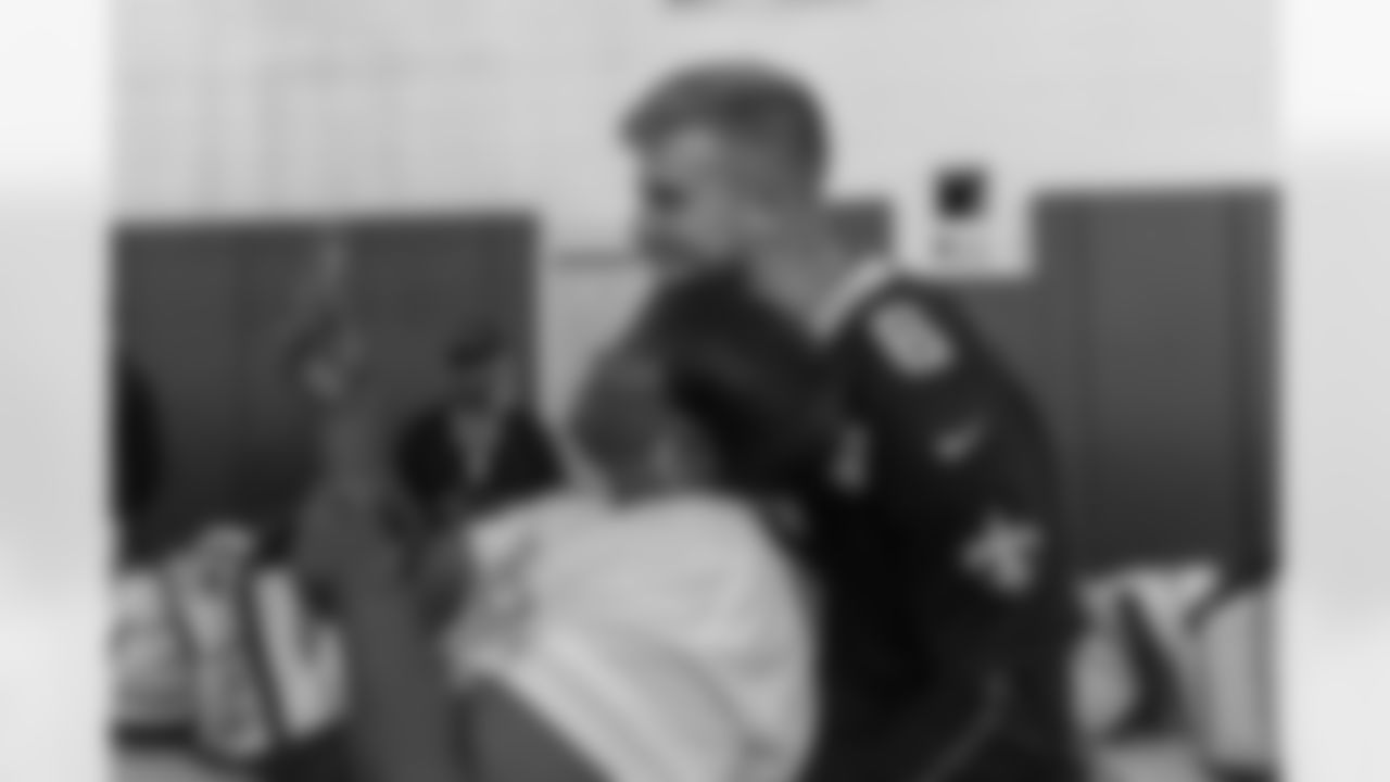 New Orleans Saints players hosted their annual Thanksgiving turkey giveaway at Dryades YMCA on Tuesday, Nov. 18, 2025. The players purchased turkeys and fixings from Rouses Markets to feed families in need, while giving them the opportunity to meet some of their favorite players during the annual holiday event.