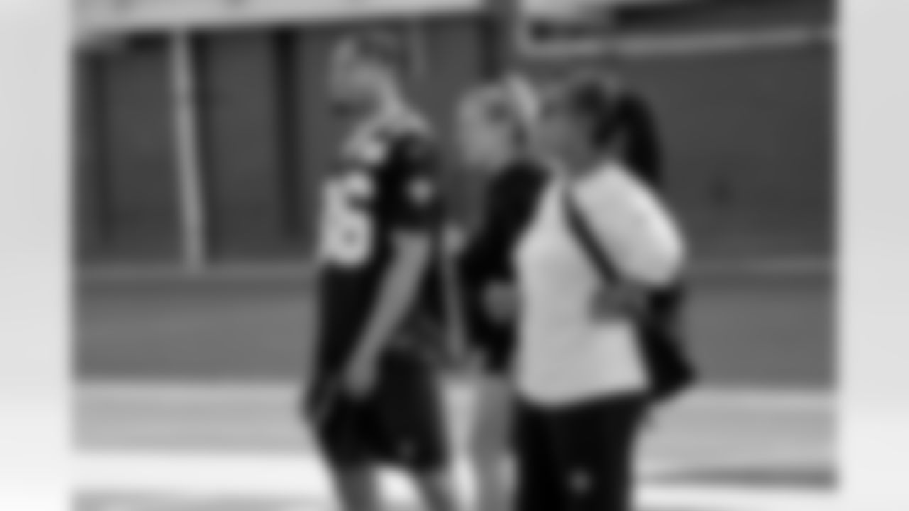 New Orleans Saints cornerback Rico Payton threw the coin toss to kickoff Day 1 of Week 4 games as Louisiana Flag Football teams competed during the 2025 Saints Girls High School Flag Football season on Monday, April 14, 2025.