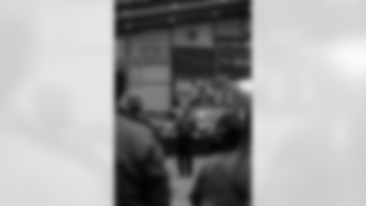 New Orleans Saints owner Gayle Benson and legend Pat Swilling joined volunteers from Entergy and the American Red Cross to assemble care packages for military members as part of the NFL's Salute to Service month on Tuesday, Nov. 11, 2025.