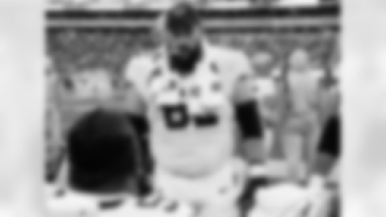 OL Lucas Patrick (62) on the sideline during the New Orleans Saints game against the New York Giants for Week 14 of the 2024 NFL Season on Dec. 8, 2024 at MetLife Stadium.