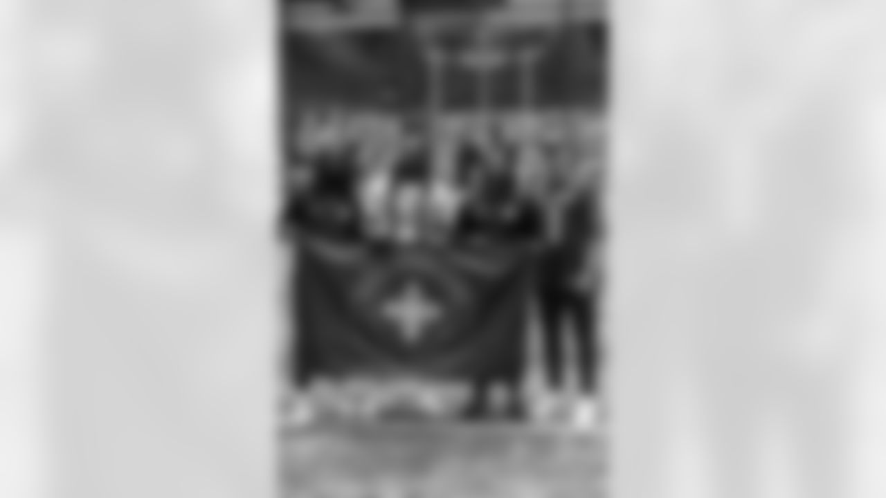 New Orleans Saints head coach Kellen Moore and Saints players welcomed the Paris Musketeers to the Ochsner Sports Performance Center on Saturday, November 22, 2025.