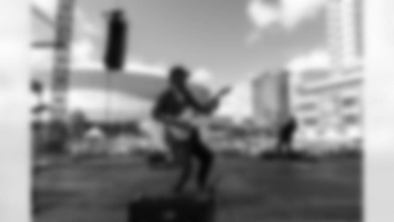 New Orleans Saints fans enjoyed the Week 8 entertainment in Champions Square ahead of the game against the Tampa Bay Buccaneers during the 2025 NFL season on Oct. 26, 2025.