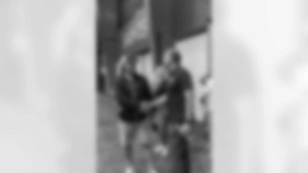 New Orleans Saints head coach Kellen Moore and Saints players welcomed the Paris Musketeers to the Ochsner Sports Performance Center on Saturday, November 22, 2025.