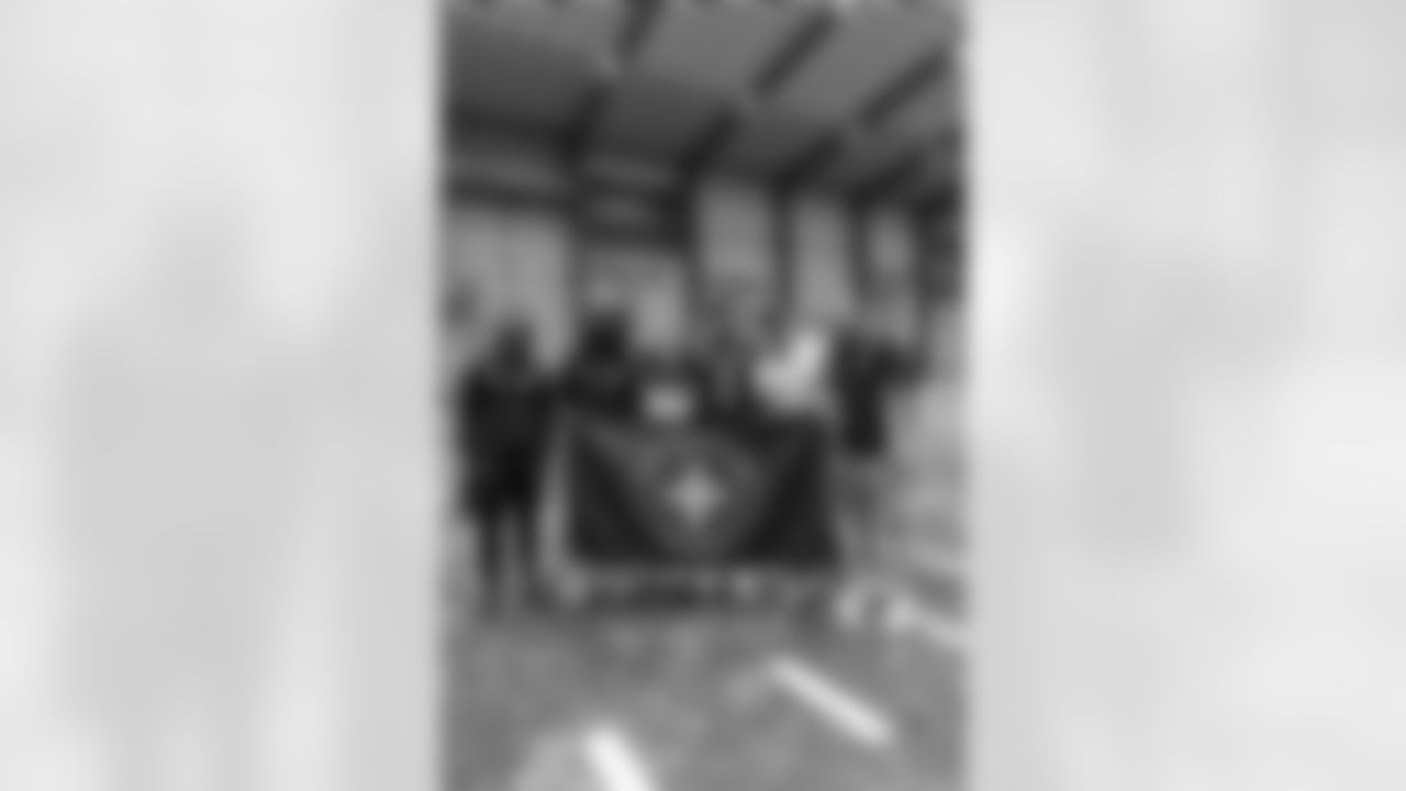 New Orleans Saints head coach Kellen Moore and Saints players welcomed the Paris Musketeers to the Ochsner Sports Performance Center on Saturday, November 22, 2025.