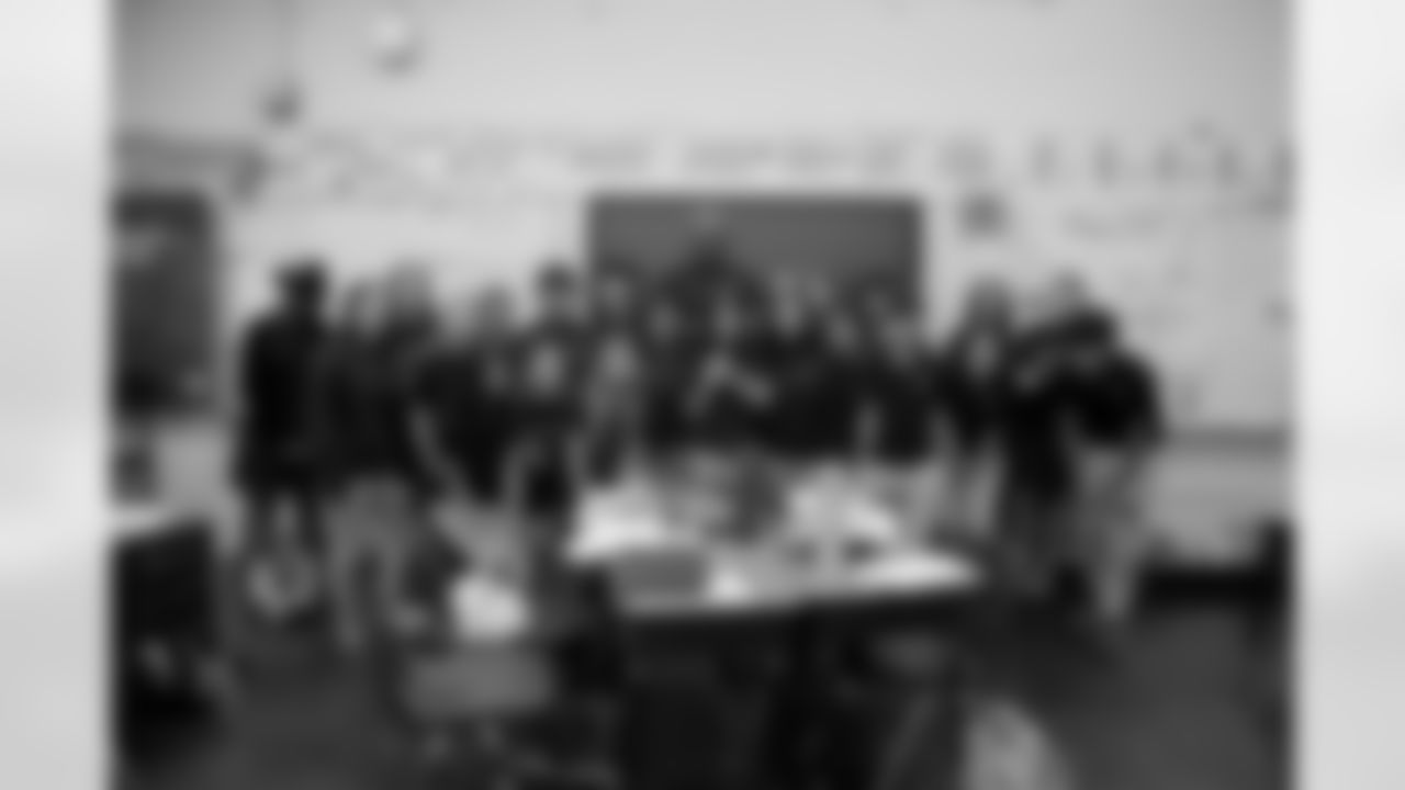 New Orleans Saints defensive end Cam Jordan visited students and staff at J.C. Ellis Elementary School on Tuesday, Dec. 2, 2025.