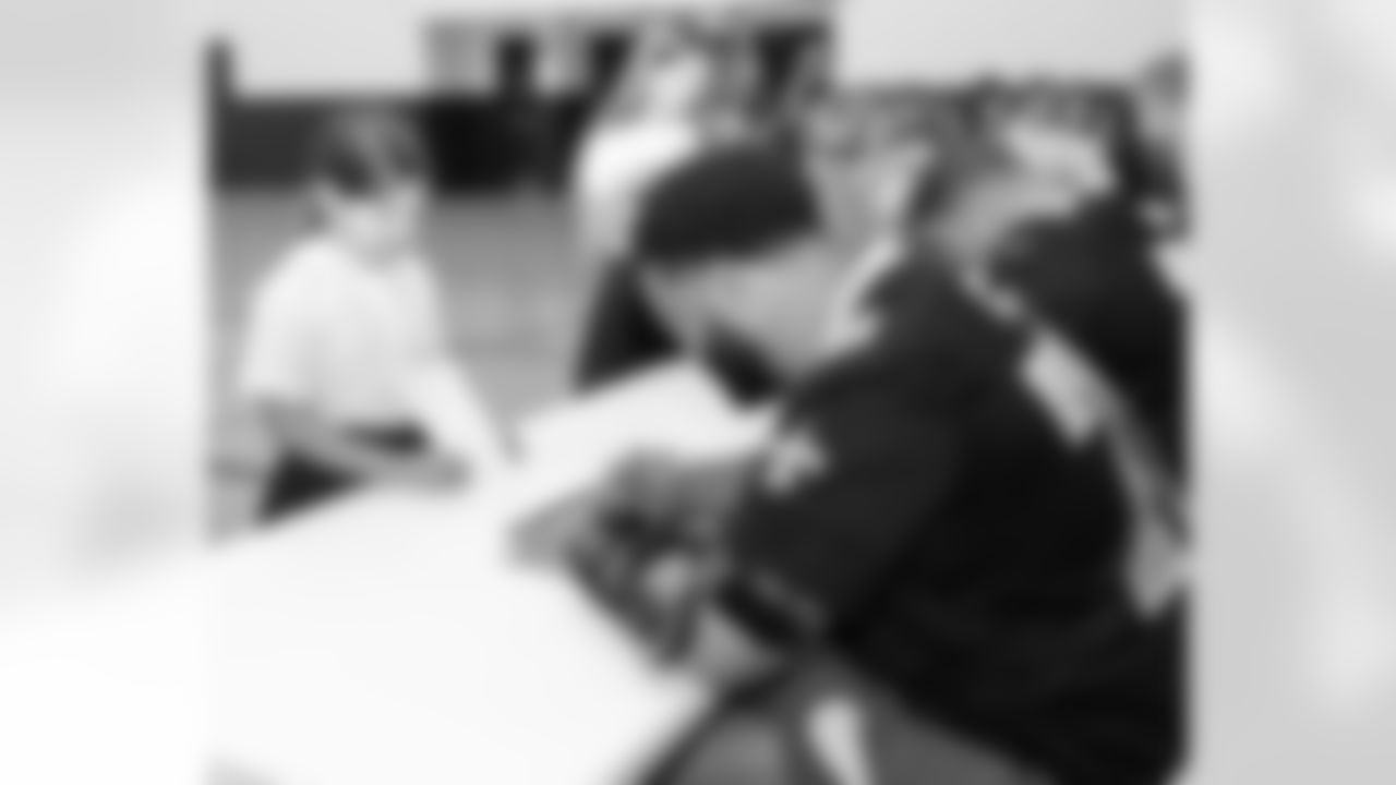 New Orleans Saints players Tyler Shough, Dillon Radunz, Treyton Welch, Will Clapp, and Erik McCoy visited St. Pius Elementary, spending the afternoon answering student questions and signing autographs on Tuesday, Nov. 18, 2025.