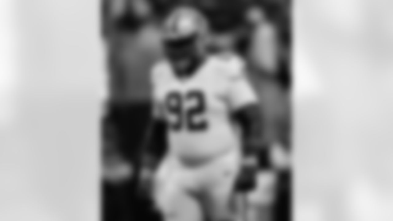 DT Davon Godchaux (92) during the New Orleans Saints game against the Atlanta Falcons for Week 18 of the 2025 NFL season on Jan. 4, 2026 at Mercedes-Benz Stadium.