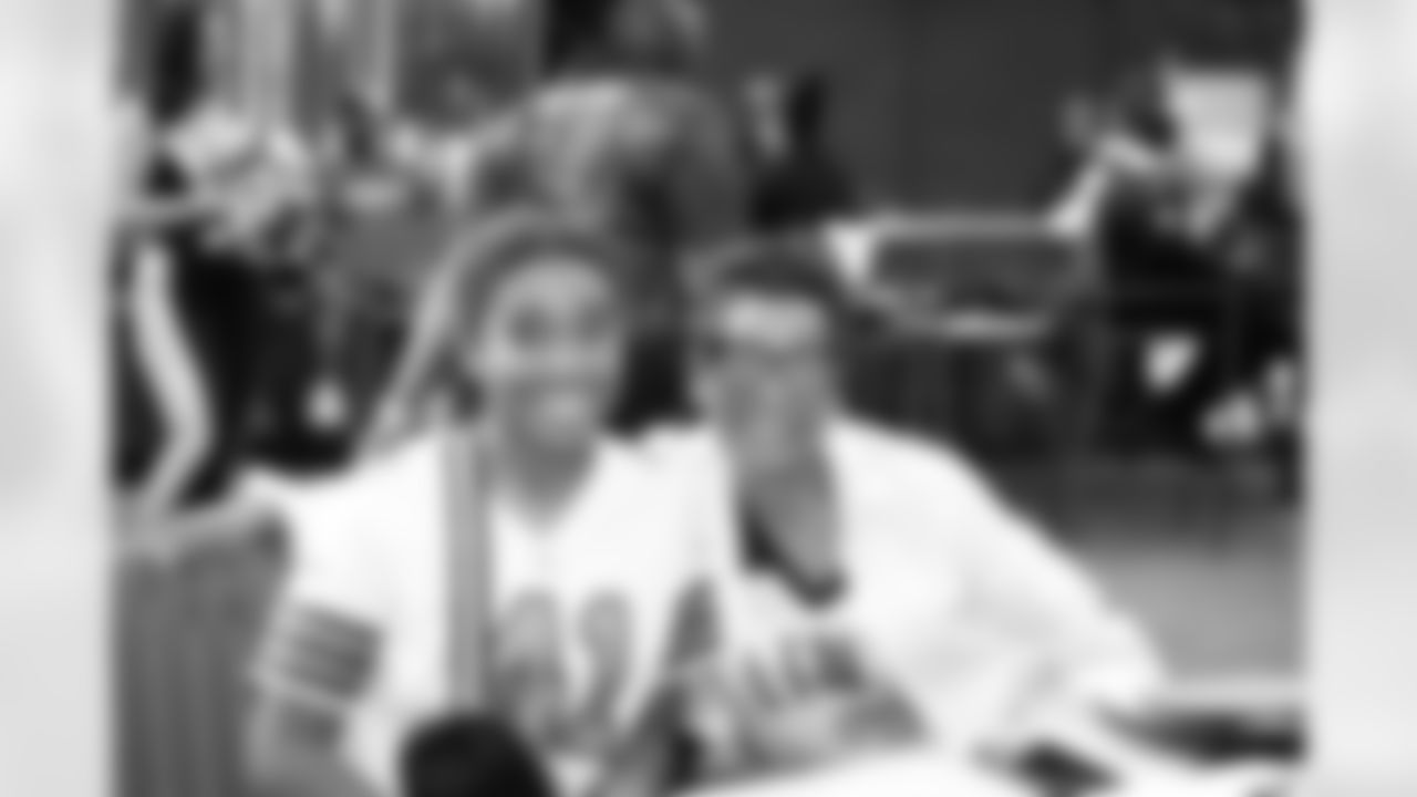 New Orleans Saints cornerback Alontae Taylor and center/guard Erik McCoy joined fans for the team's first round selection at the 2025 Draft Watch Party presented by Cox at Five O Fore on Thursday, April 24.