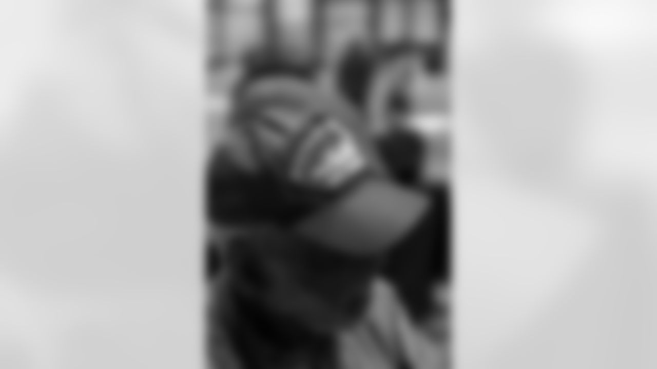 New Orleans Saints owner Gayle Benson and legend Pat Swilling joined volunteers from Entergy and the American Red Cross to assemble care packages for military members as part of the NFL's Salute to Service month on Tuesday, Nov. 11, 2025.