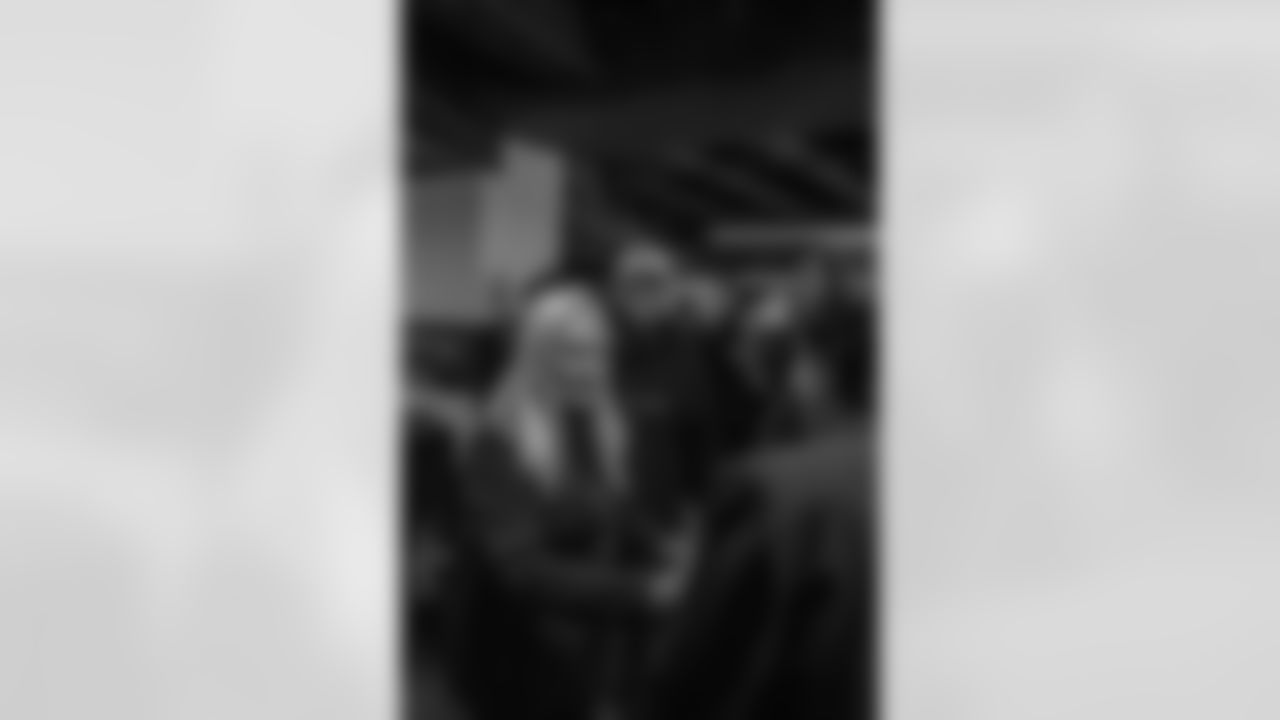 New Orleans Saints Owner Gayle Benson and recent Saints Hall of Fame inductee Tracy Porter greeted season ticket holders as their names were added to the 50th Season Ticket Holder monument prior to the Saints game on Sunday, Dec. 14, 2025.