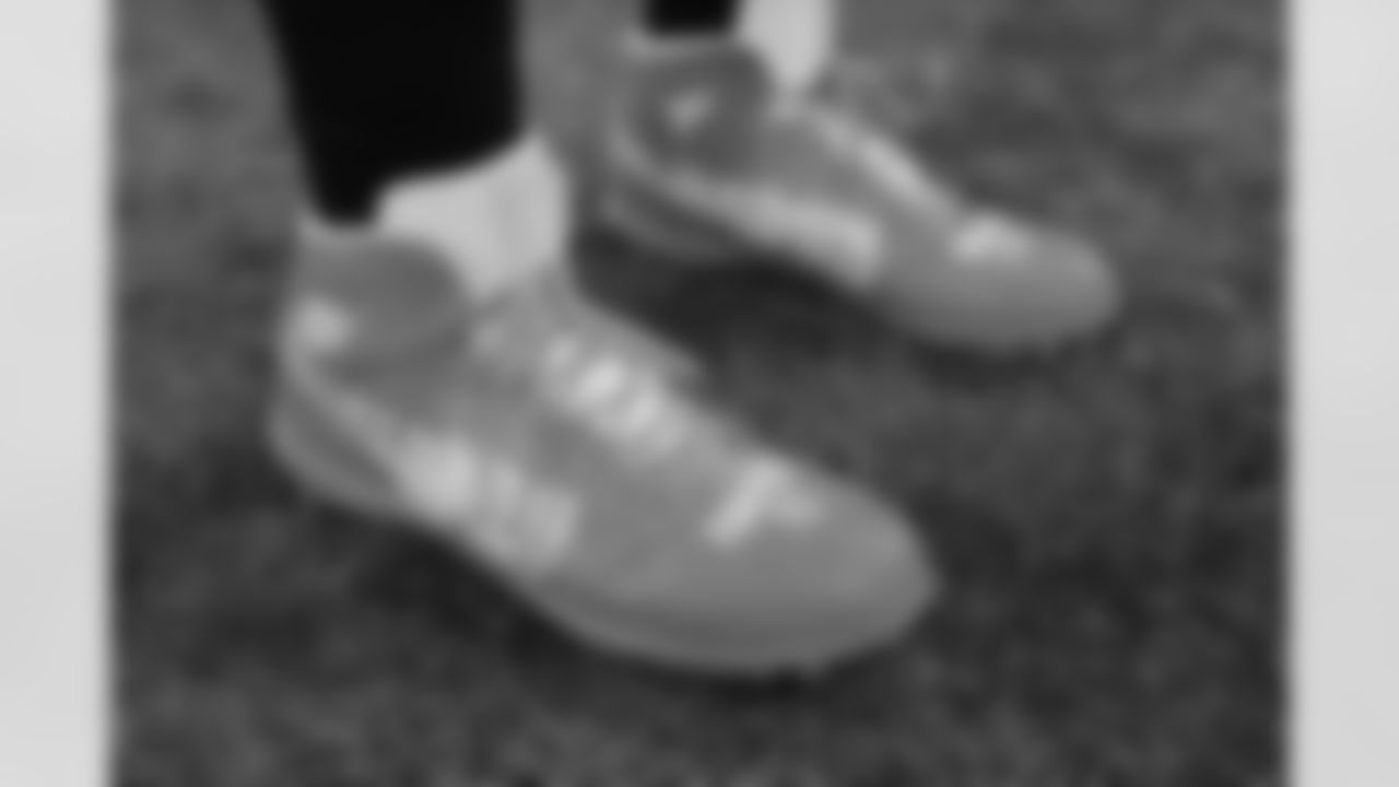 The New Orleans Saints players wear their 'My Cause, My Cleats' shoes ahead of the Saints game against the Atlanta Falcons in Week 12 of the 2025 NFL season in the Caesars Superdome on Nov. 23, 2025.