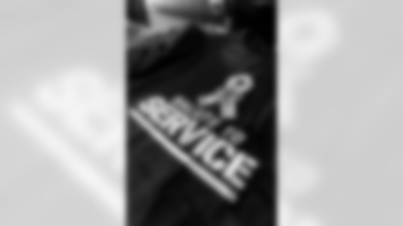 New Orleans Saints owner Gayle Benson and legend Pat Swilling joined volunteers from Entergy and the American Red Cross to assemble care packages for military members as part of the NFL's Salute to Service month on Tuesday, Nov. 11, 2025.