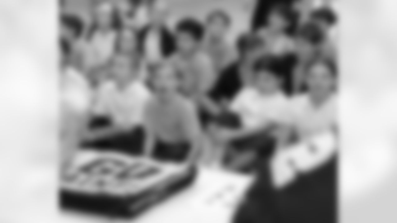 New Orleans Saints players Tyler Shough, Dillon Radunz, Treyton Welch, Will Clapp, and Erik McCoy visited St. Pius Elementary, spending the afternoon answering student questions and signing autographs on Tuesday, Nov. 18, 2025.