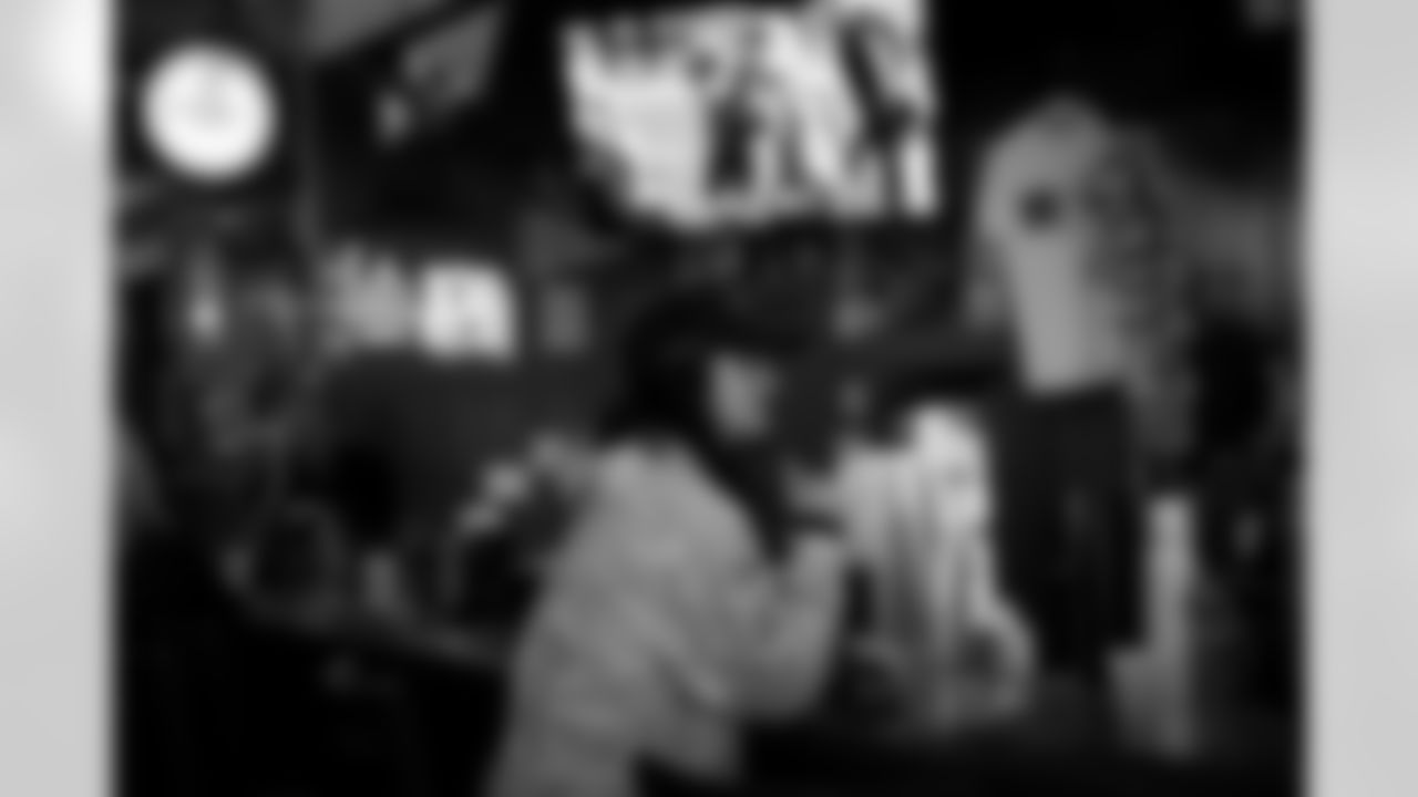 The New Orleans Saints hosted a watch party presented by Sire Spirits for their game against the Carolina Panthers on Nov. 9, 2025 at The Channel in New Orleans, Louisiana. Sir Saint and members of the Saints Cheer Krewe were in attendance and interacting with fans during the event.