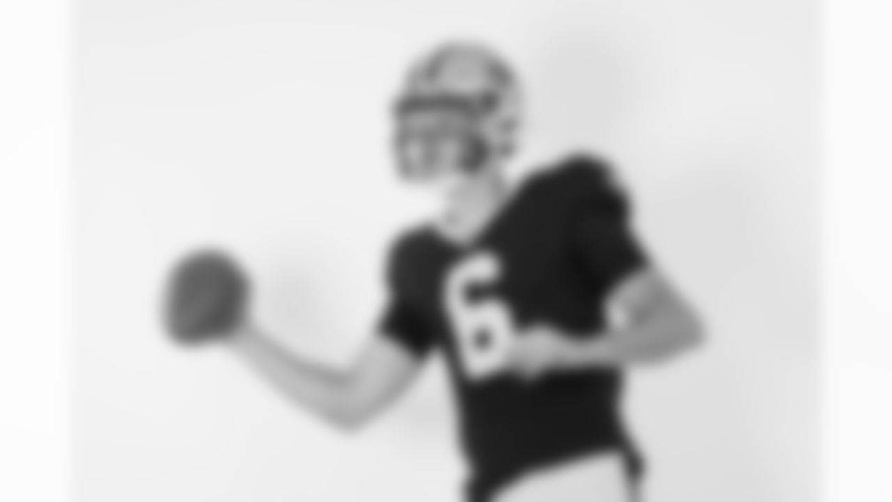 New Orleans Saints quarterback Tyler Shough (6) poses for a portrait during the NFLPA Rookie Premiere on Saturday, May 17, 2025 in Thousand Oaks, Calif. (Ben Liebenberg/NFL)