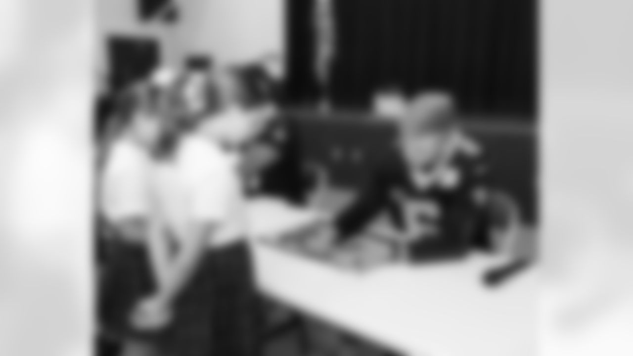 New Orleans Saints players Tyler Shough, Dillon Radunz, Treyton Welch, Will Clapp, and Erik McCoy visited St. Pius Elementary, spending the afternoon answering student questions and signing autographs on Tuesday, Nov. 18, 2025.