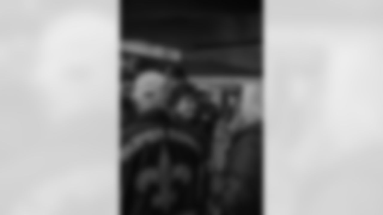 New Orleans Saints Owner Gayle Benson and recent Saints Hall of Fame inductee Tracy Porter greeted season ticket holders as their names were added to the 50th Season Ticket Holder monument prior to the Saints game on Sunday, Dec. 14, 2025.