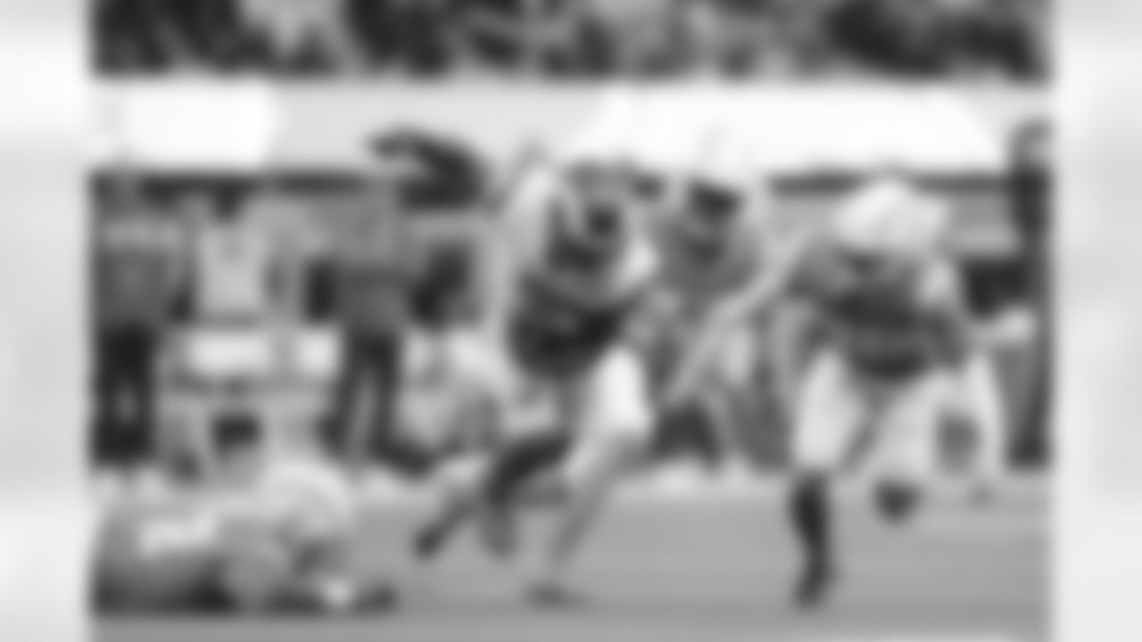 Los Angeles Rams running back Cam Akers (3) runs the ball during an NFL football game against the Los Angeles Chargers on Sunday, January 1, 2023 in Inglewood, California.