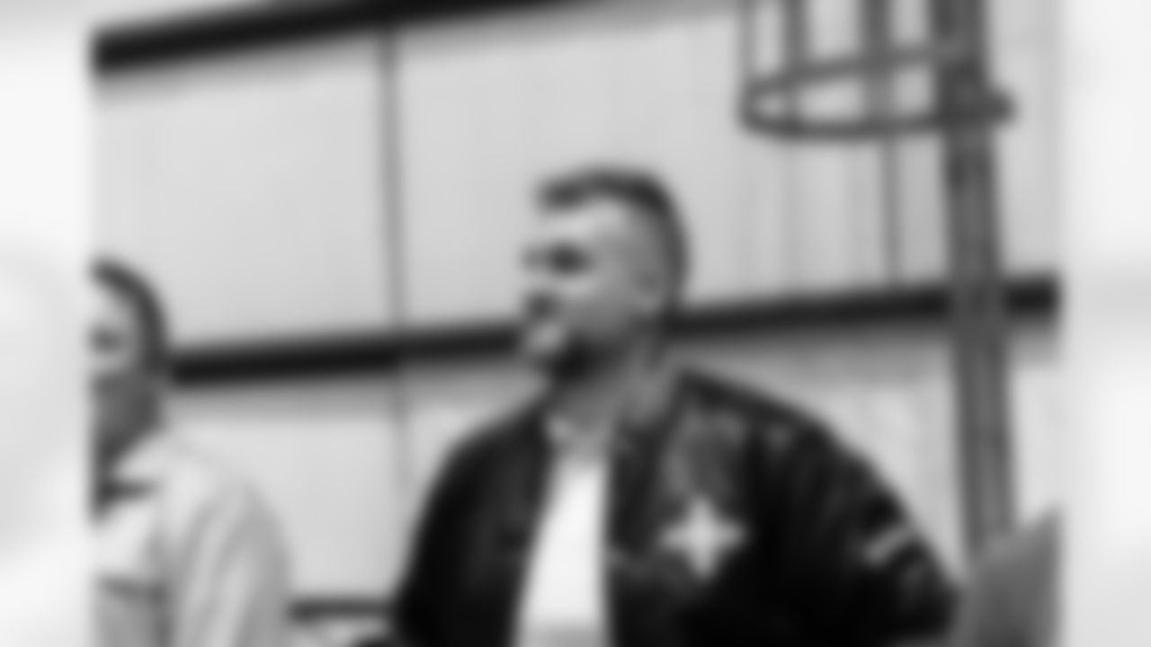 New Orleans Saints head coach Kellen Moore and Saints players welcomed the Paris Musketeers to the Ochsner Sports Performance Center on Saturday, November 22, 2025.