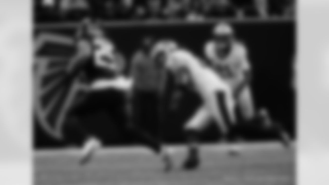 Check out the game action photos from the New Orleans Saints game against the Atlanta Falcons for Week 18 of the 2025 NFL season on Jan. 4, 2026 at Mercedes-Benz Stadium.