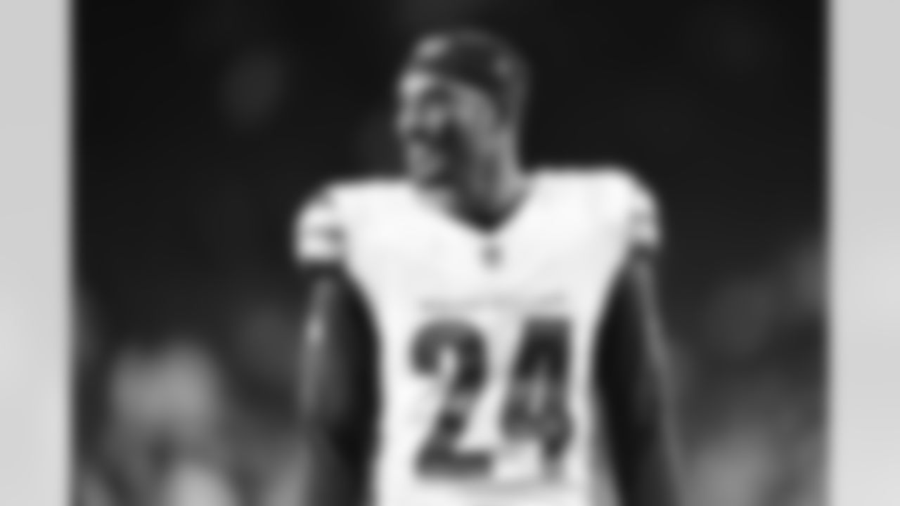 Washington Commanders cornerback Michael Davis (24) walks off the field after an NFL football game against the Cincinnati Bengals on Monday, Sept. 23, 2024, in Cincinnati.