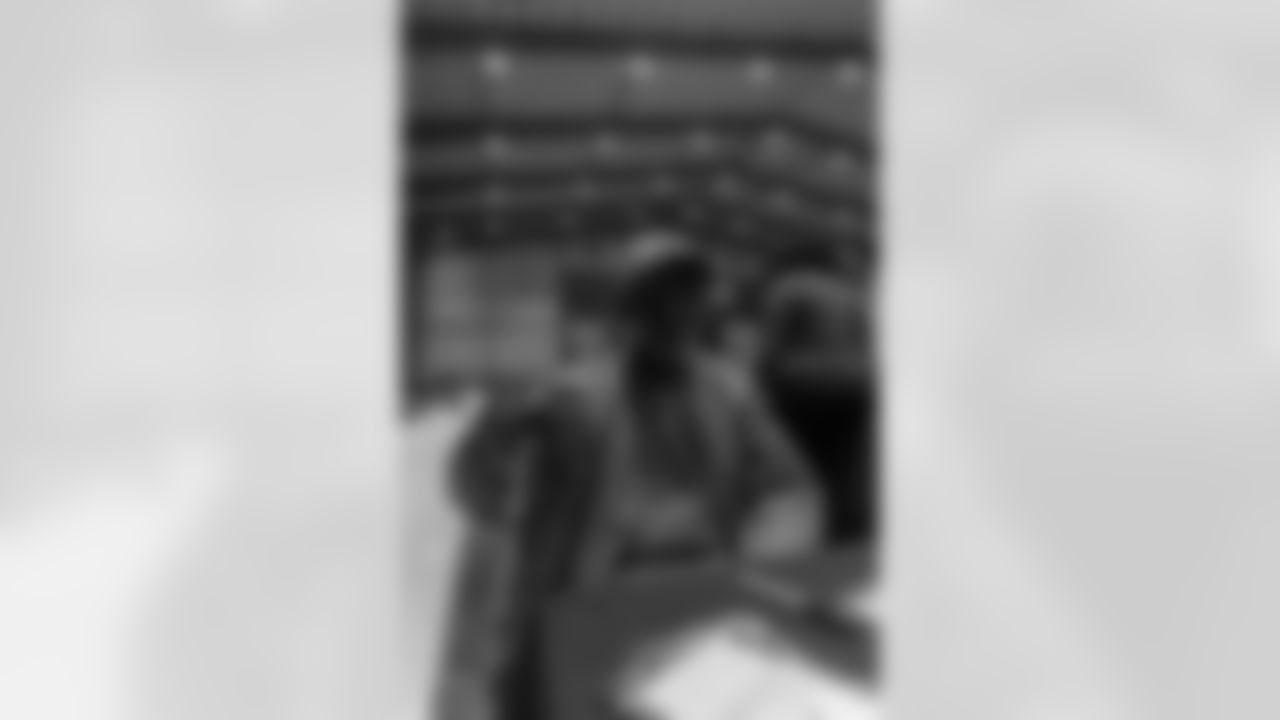 New Orleans Saints owner Gayle Benson and legend Pat Swilling joined volunteers from Entergy and the American Red Cross to assemble care packages for military members as part of the NFL's Salute to Service month on Tuesday, Nov. 11, 2025.