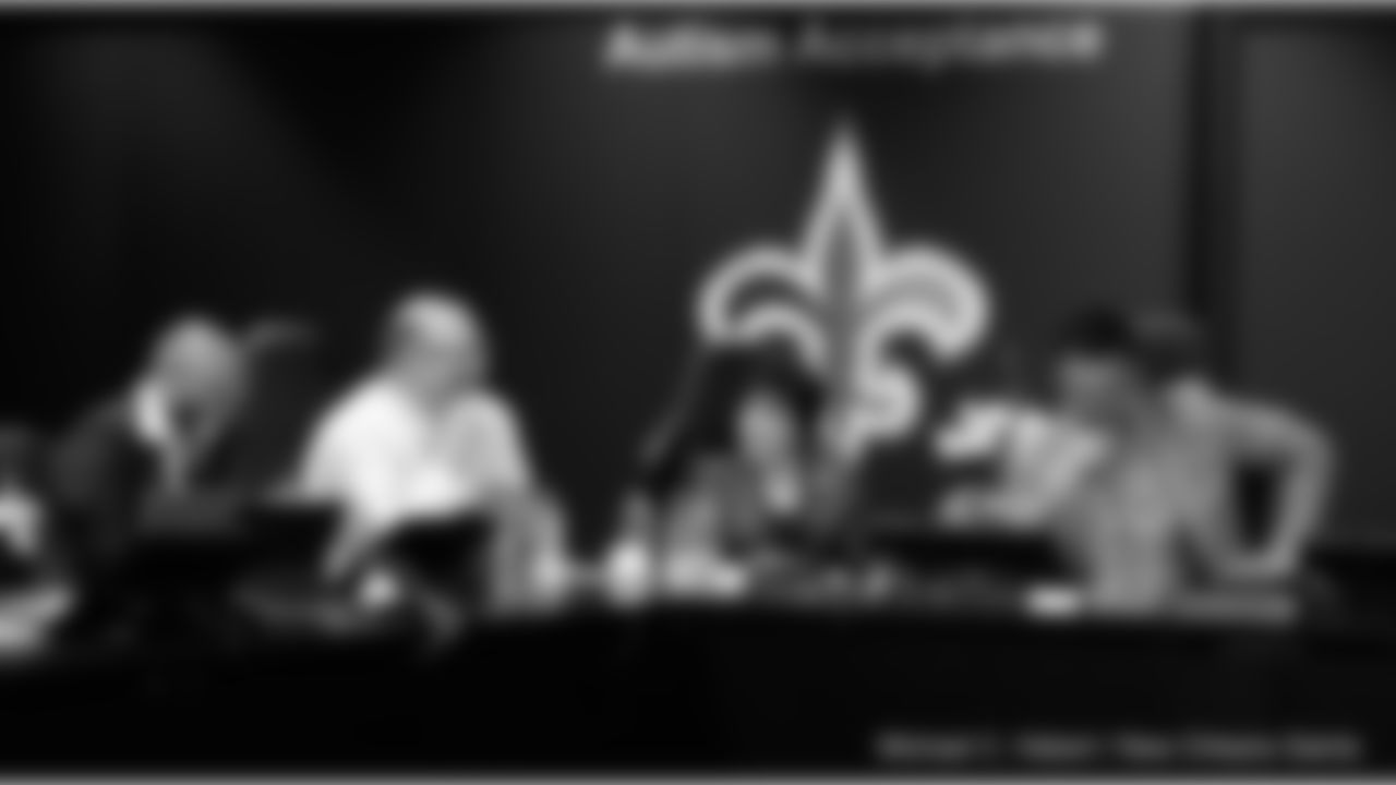 Behind-the-scenes photos from the Ochsner Sports Performance center inside the New Orleans Saints' draft room ahead of their first round selection in the 2024 NFL Draft.