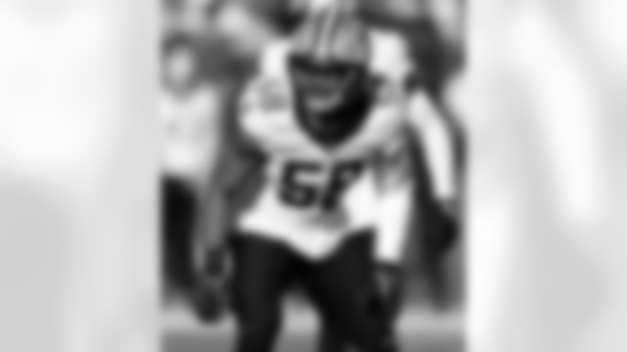 LB Anfernee Orji (58) in action during the New Orleans Saints game against the Tampa Bay Buccaneers for Week 18 of the 2024 NFL Season on Jan. 5, 2025 at Raymond James Stadium.