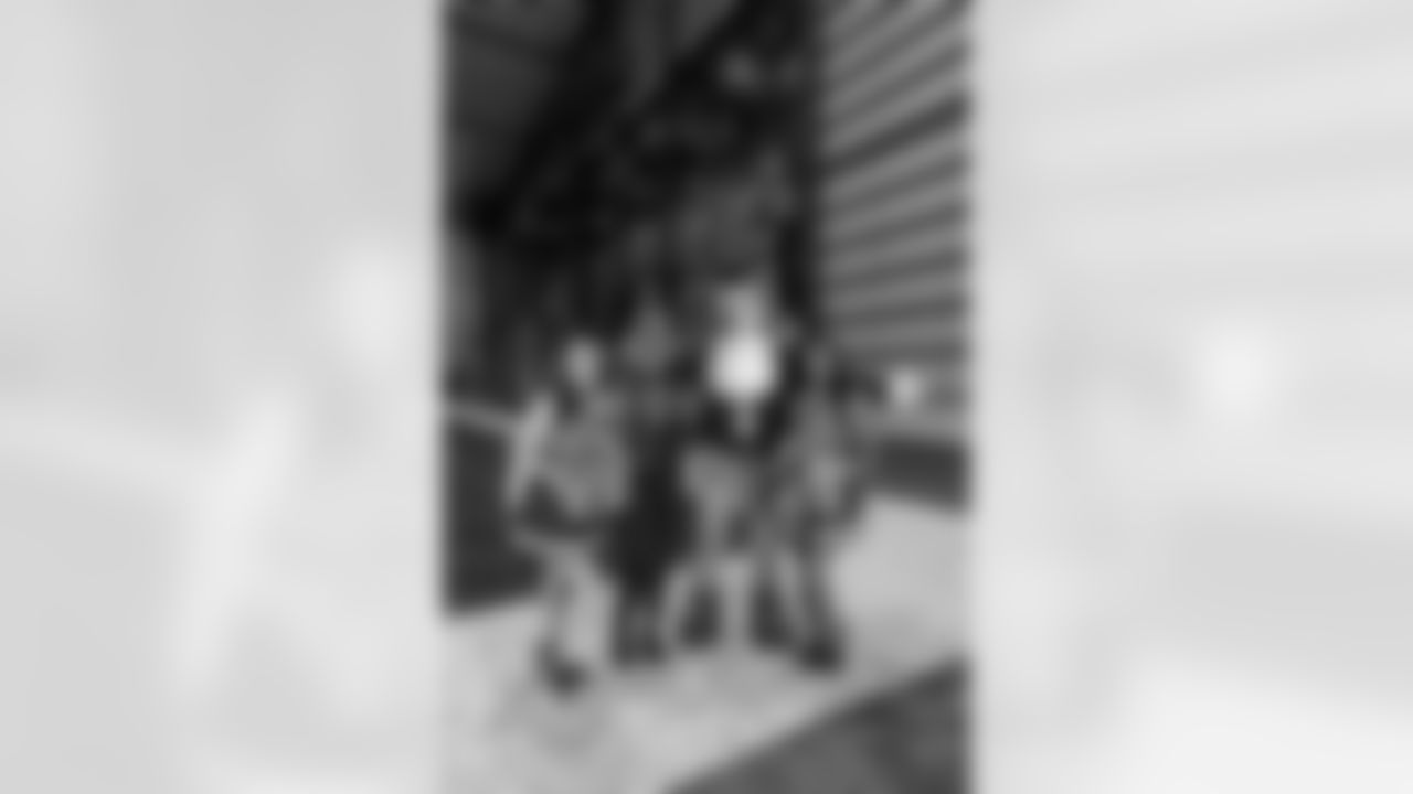 New Orleans Saints owner Gayle Benson and legend Pat Swilling joined volunteers from Entergy and the American Red Cross to assemble care packages for military members as part of the NFL's Salute to Service month on Tuesday, Nov. 11, 2025.