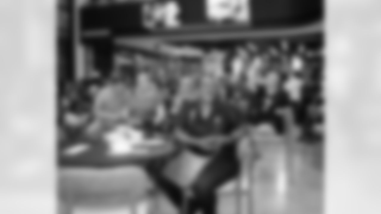 New Orleans Saints cornerback Alontae Taylor and center/guard Erik McCoy joined fans for the team's first round selection at the 2025 Draft Watch Party presented by Cox at Five O Fore on Thursday, April 24.