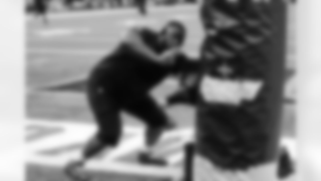 The New Orleans Saints players wear their 'My Cause, My Cleats' shoes ahead of the Saints game against the Atlanta Falcons in Week 12 of the 2025 NFL season in the Caesars Superdome on Nov. 23, 2025.