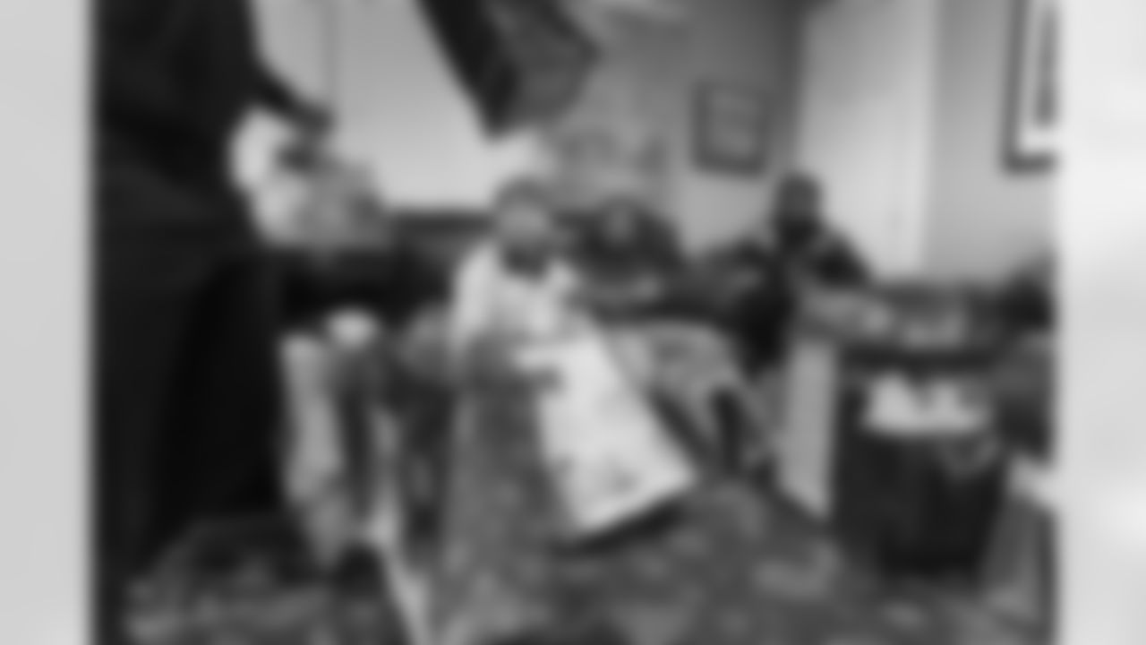 New Orleans Saints tight end Juwan Johnson, cornerback Alontae Taylor, and wide receiver Devaughn Vele attended the Louisiana Cat Hope Ignites Holiday Party on Tuesday, Dec. 16, 2025.