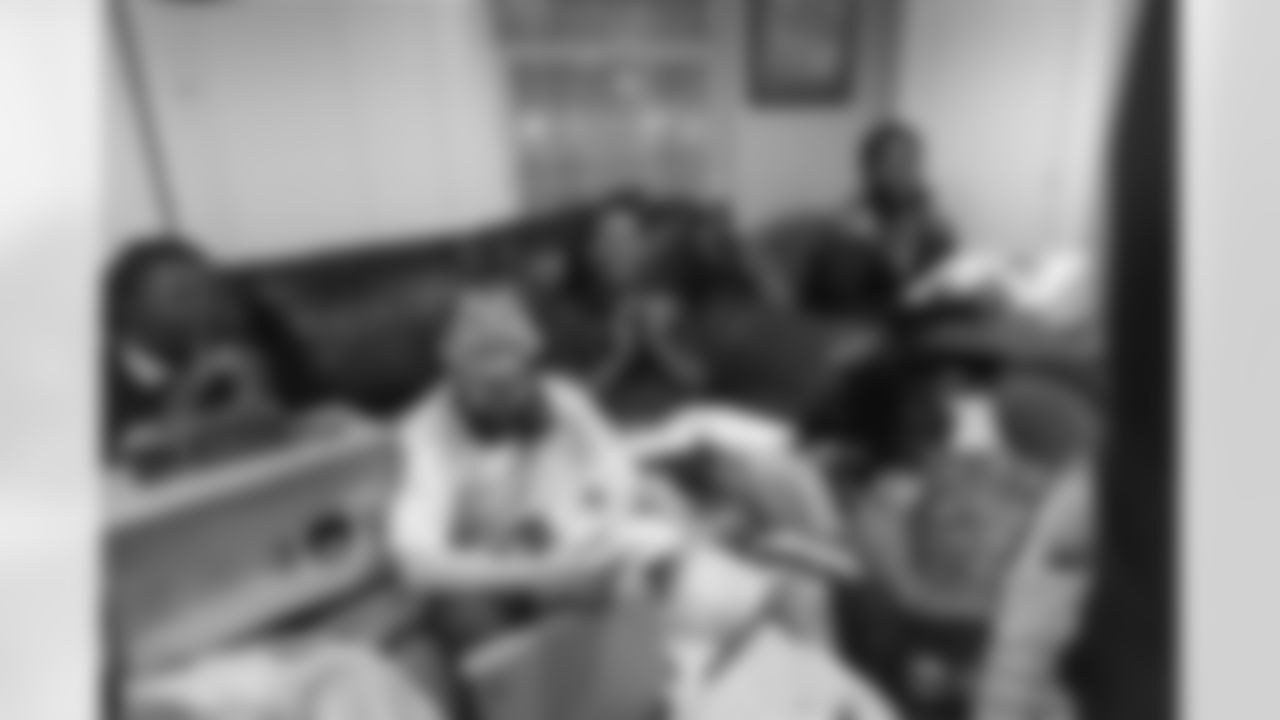 New Orleans Saints tight end Juwan Johnson, cornerback Alontae Taylor, and wide receiver Devaughn Vele attended the Louisiana Cat Hope Ignites Holiday Party on Tuesday, Dec. 16, 2025.