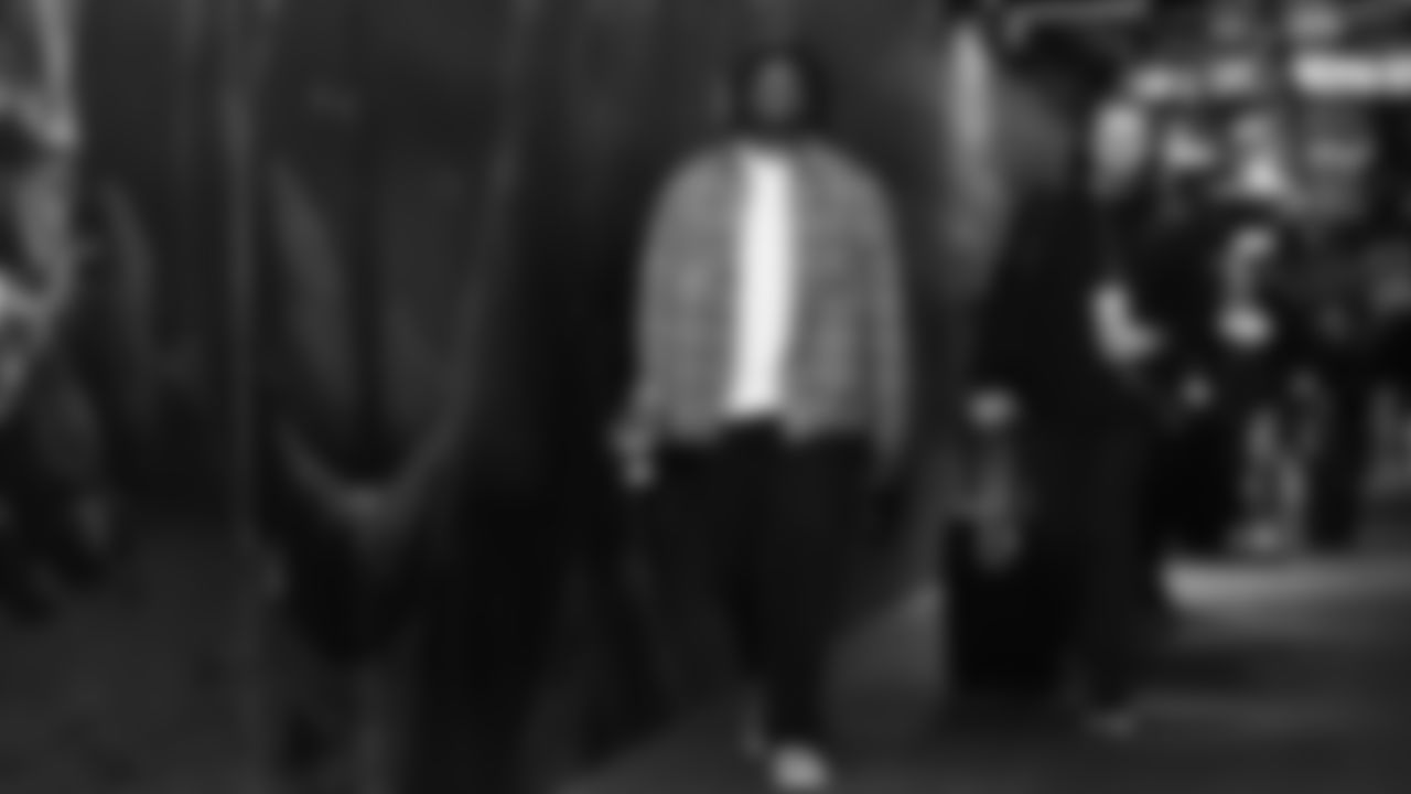 Seahawks linebacker Boye Mafe (53) arrived at Bank of America Stadium for the Week 17 matchup vs. Panthers on December 28, 2025.