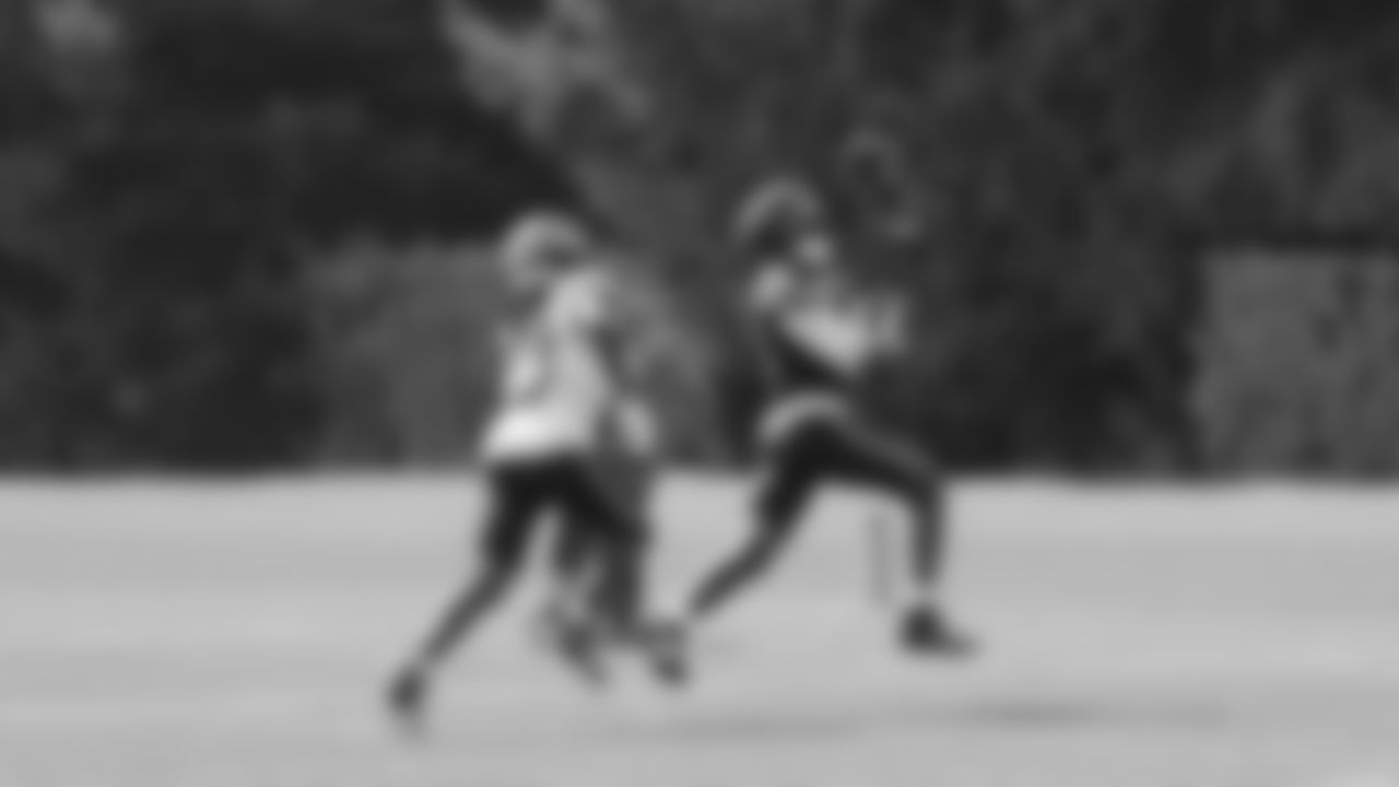 Seahawks wide receiver Tory Horton (15) and cornerback Shaquill Griffin (24)practiced on Wednesday, September 3, 2025 at the Virginia Mason Athletic Center.