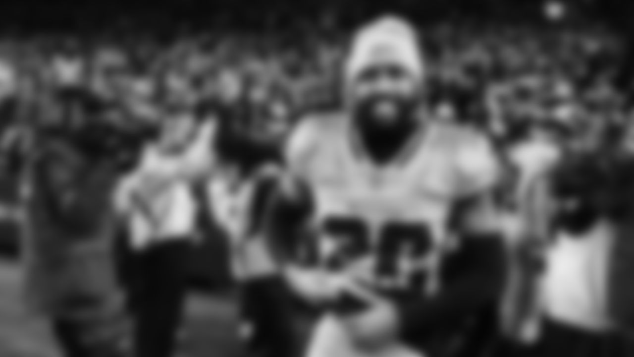 The Seahawks celebrated the 38-37 overtime-win vs. the L.A. Rams in Week 16.