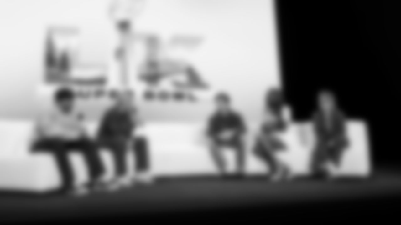 Apple Music's Ebro Darden and Zane Lowe interview Charlie Puth, Coco Jones and Brandi Carlile at the Apple Music Halftime Show press conference ahead of the Super Bowl 60 football game on Thursday, February 5, 2026 in San Francisco. (Logan Bowles/NFL)