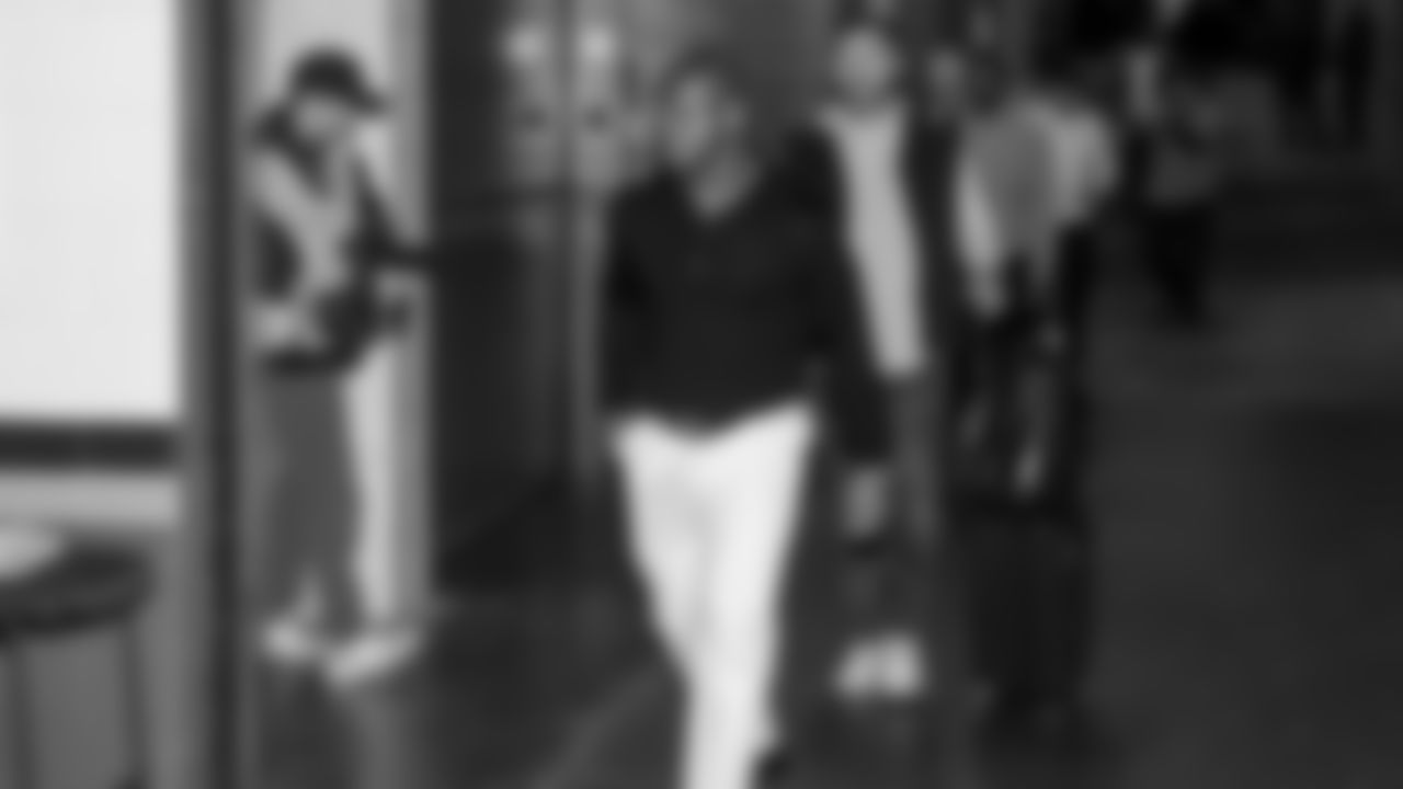 Seahawks running back Kenneth Walker III (9) arrived at Nissan Stadium for the Week 12 matchup vs. the Titans in Nashville, Tennessee.