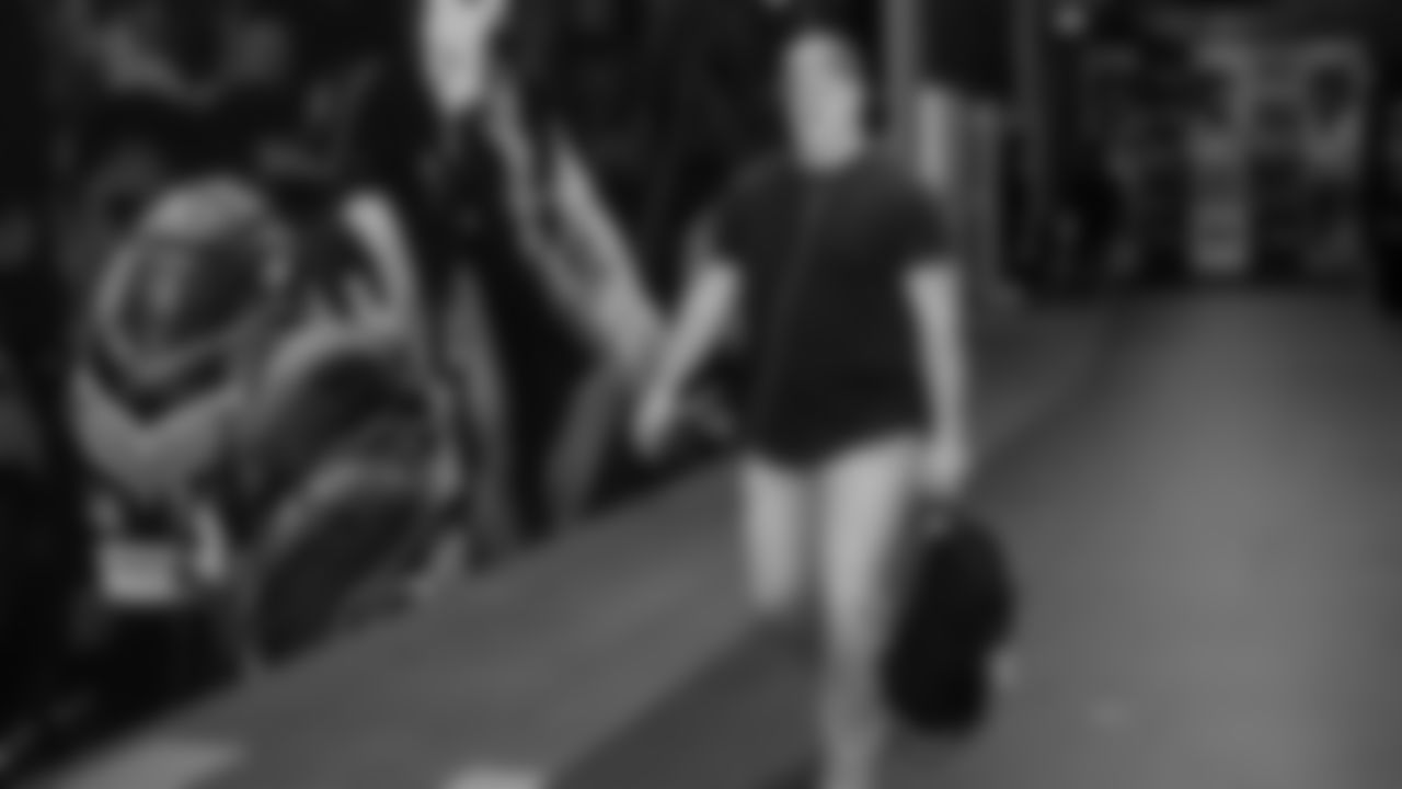 Seahawks guard Grey Zabel (76) arrived at Lumen Field for the Week 13 matchup vs. the Minnesota Vikings.