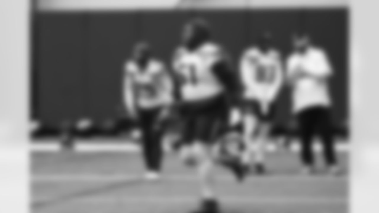 Seahawks center Olu Oluwatimi (51) practiced at the Virginia Mason Athletic Center on Thursday, January 2, 2025.