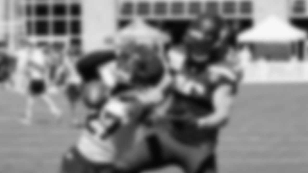 Seahawks cornerback Riq Woolen (27) and wide receiver Cooper Kupp (10) practiced on August 12, 2025 at the Virginia Mason Athletic Center.