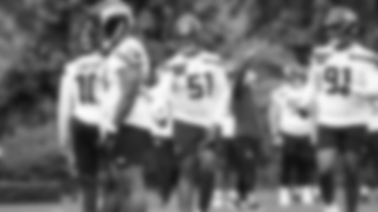 Linebacker Jared Ivey (51) practiced on day two of rookie minicamp on May 3, 2025 at the Virginia Mason Athletic Center.
