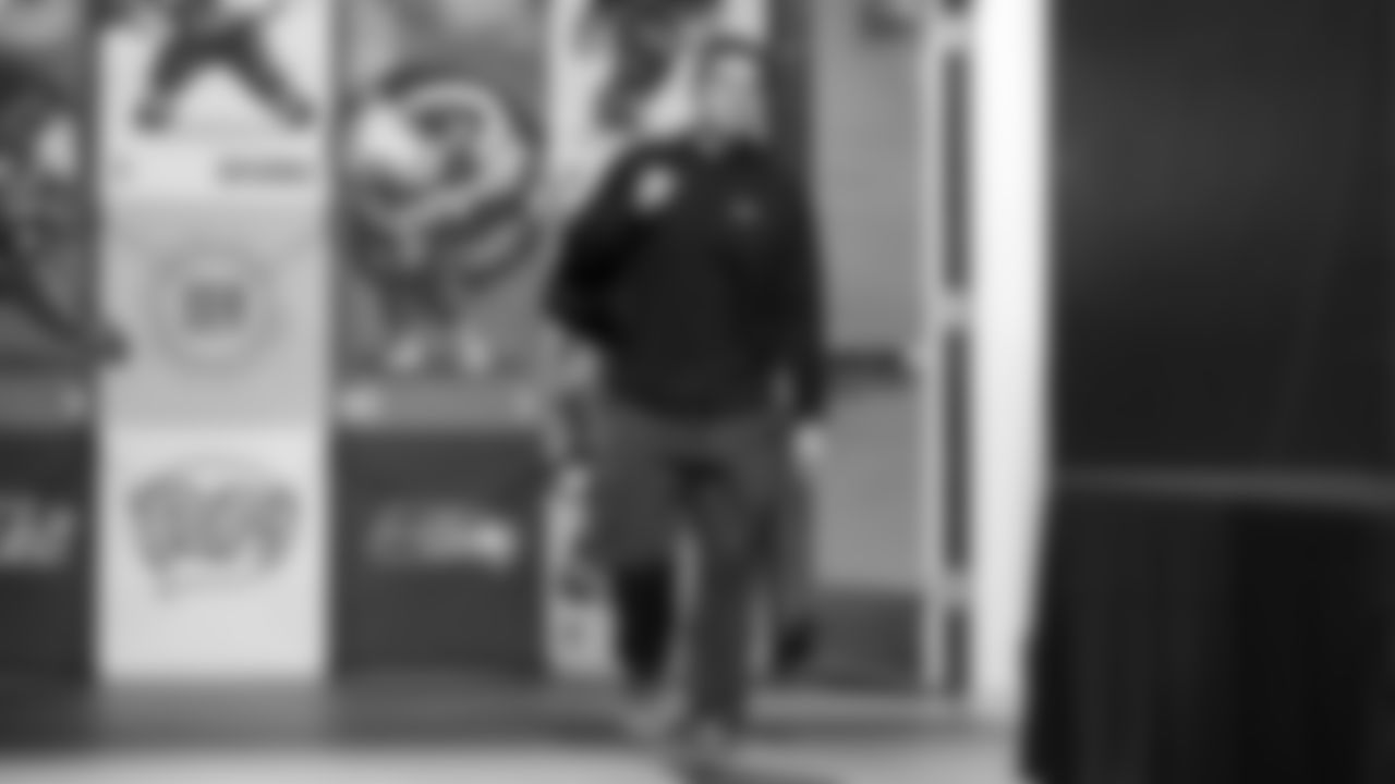 Seahawks head coach Mike Macdonald arrives at Lumen Field for the Week 10 matchup vs. the Arizona Cardinals.