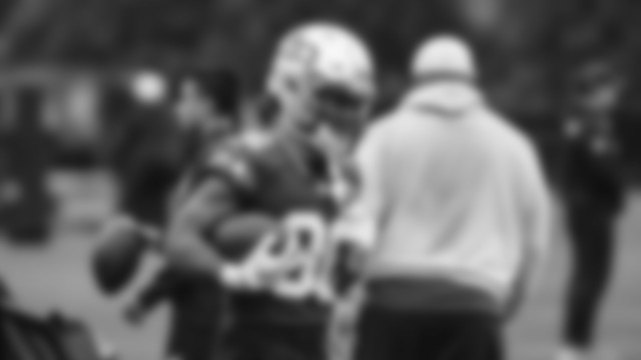 Seahawks running back George Holani (36) practiced on Thursday, October 30, 2025 at the Virginia Mason Athletic Center.