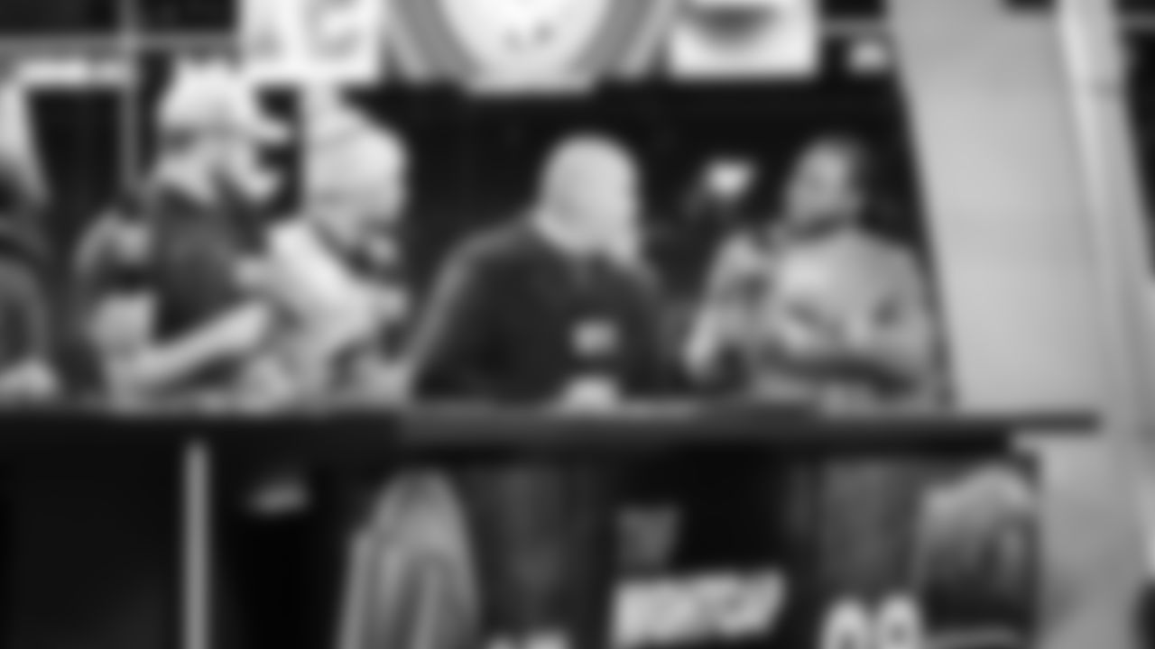 Sam Darnold, Jaxon Smith-Njigba, Devon Witherspoon, and Nick Emmanwori celebrate and talk about the win on Thursday Night Football